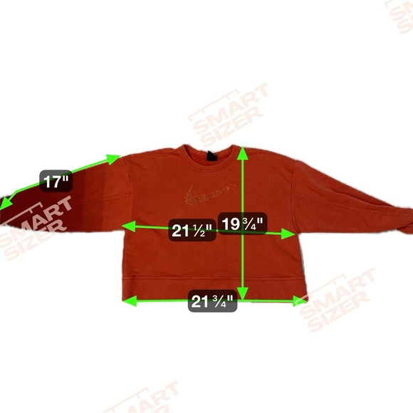 Nike Vintage Y2K Cropped Sweatshirt Burnt Orange Swoosh Size Small - Picture 10 of 10
